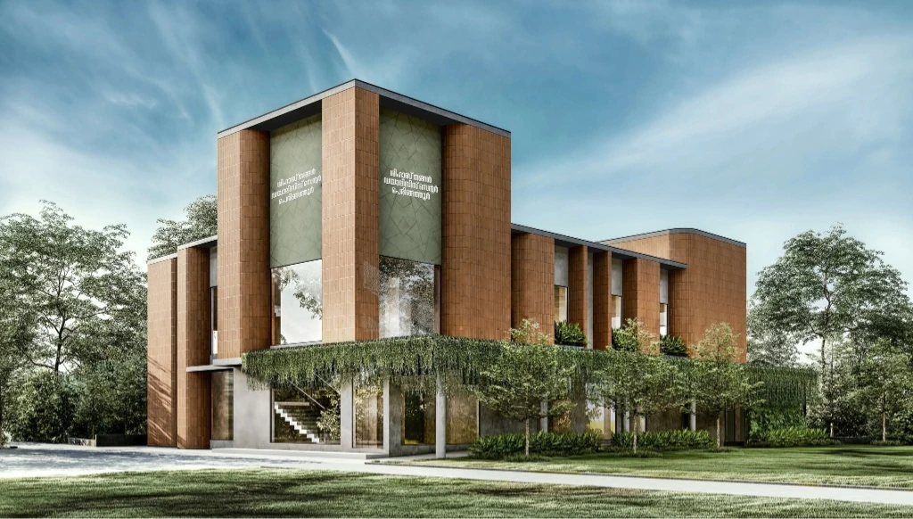 Shihab Thangal Dialysis Centre building exterior architectural render in Peringathur, Kannur